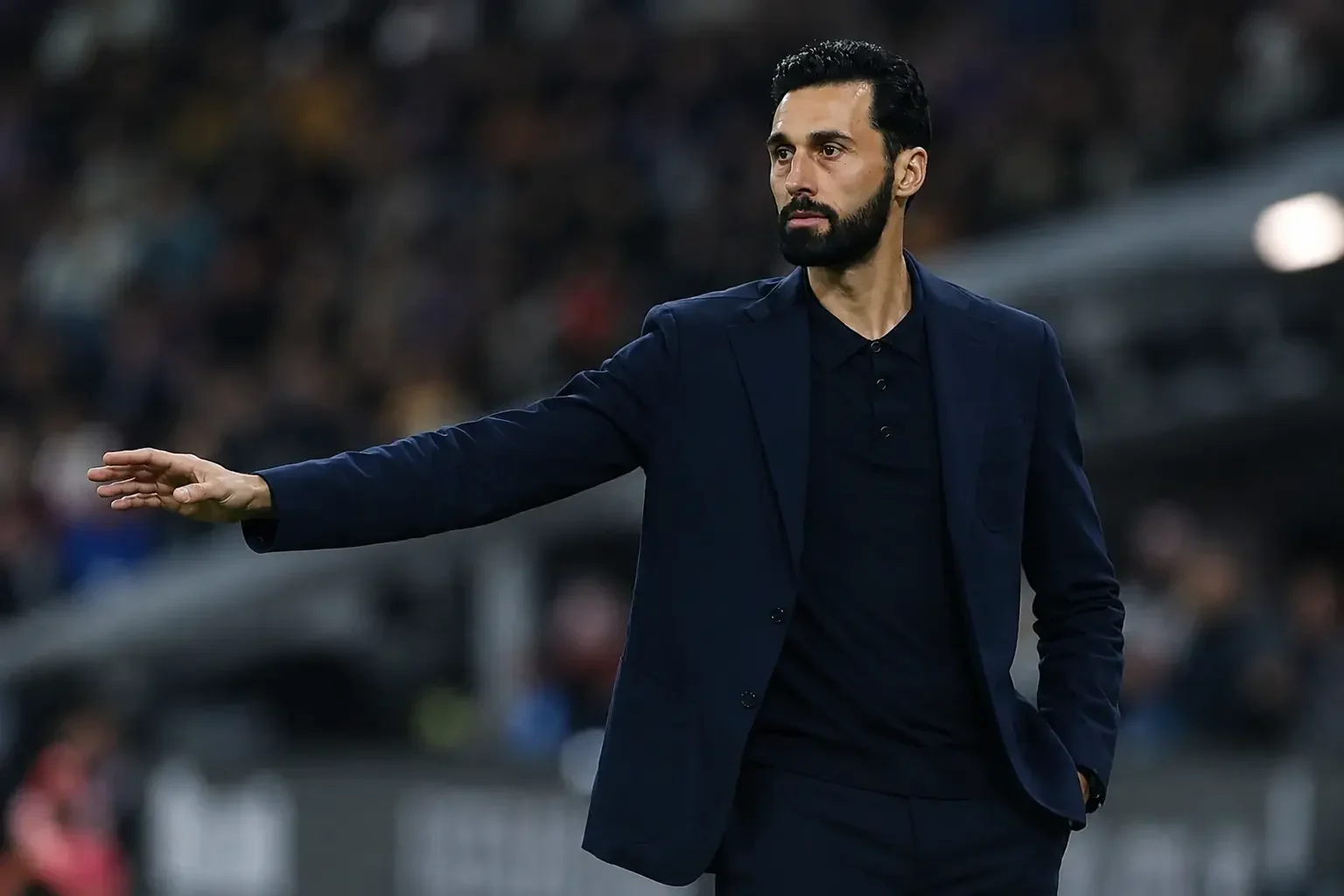 Alvaro Arbeloa giving instructions from the touchline