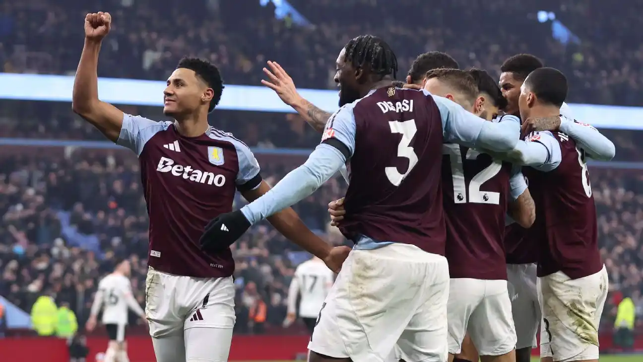 ollie watkins celebrating a goal for aston villa