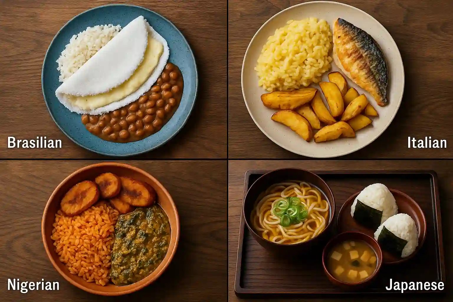 brasilian italian nigerian and japanese cuisine for football players