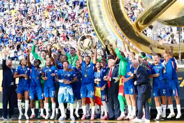 clesea lifting the fifa world cup trophy