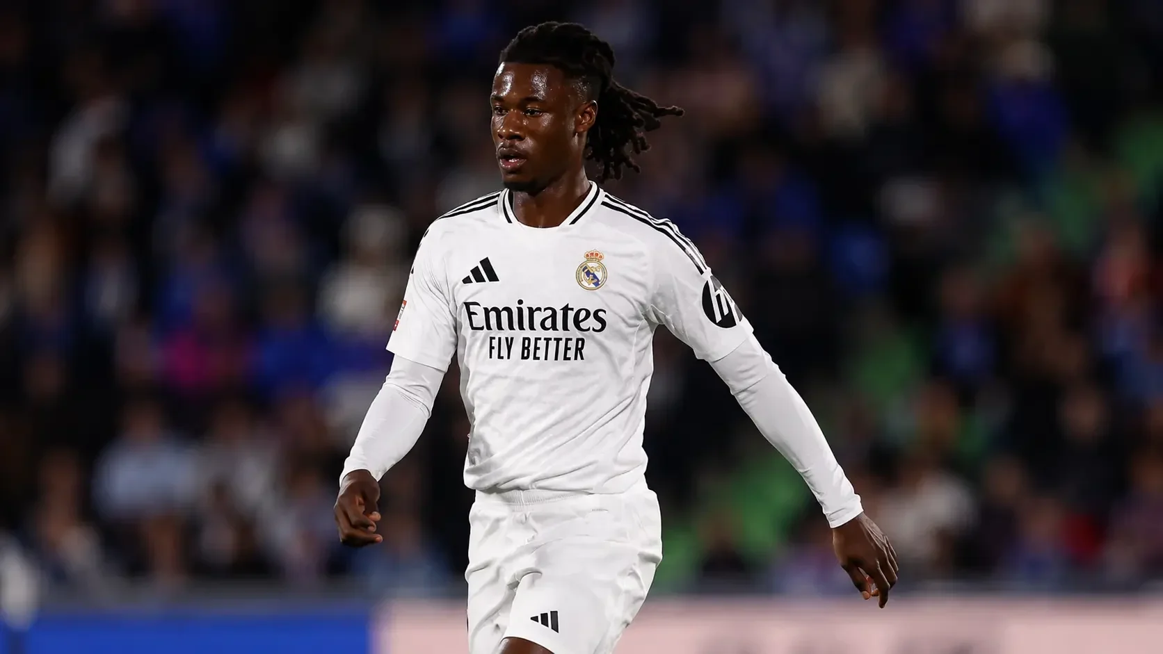 Eduardo Camavinga in action for Real Madrid in white kit