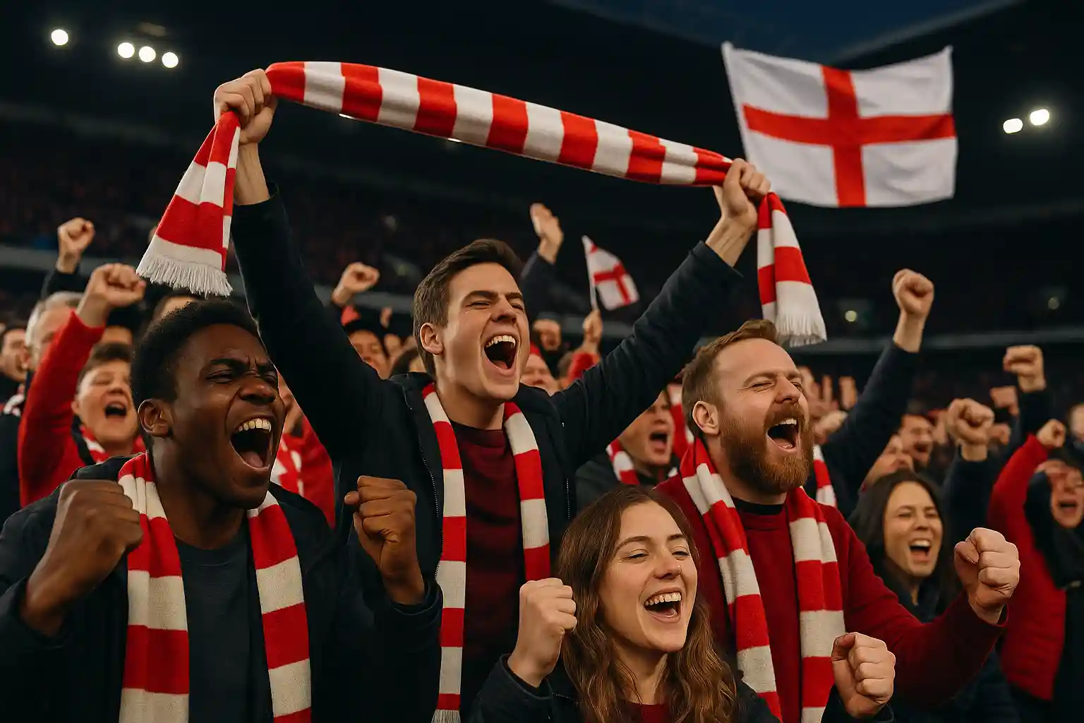 football fans cheering england