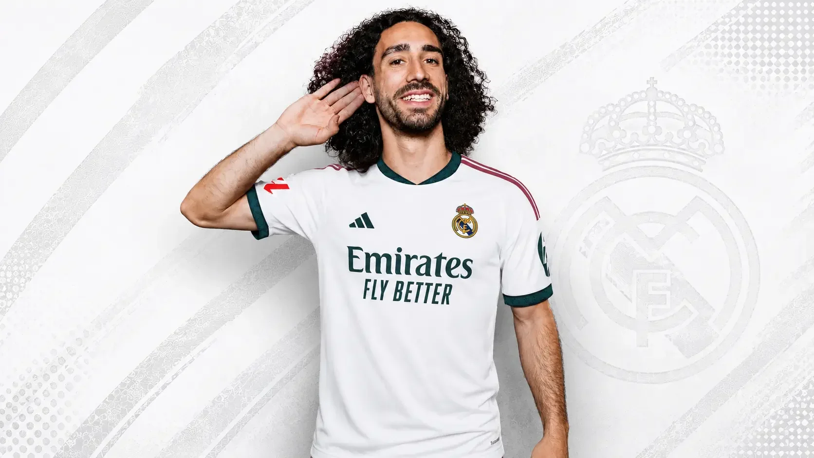 Marc Cucurella wearing a white Real Madrid kit