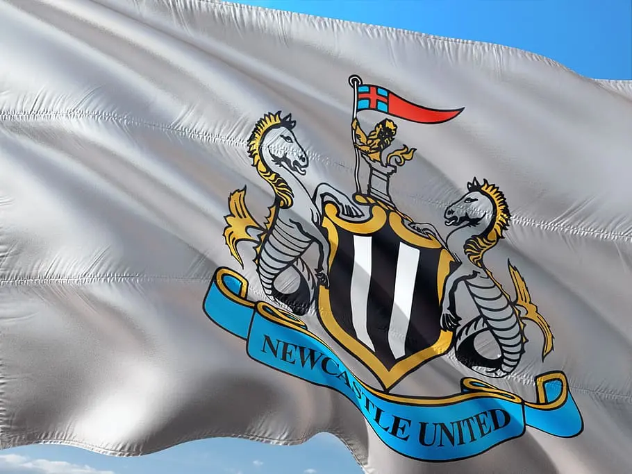 newcastle united flag waving from the wind