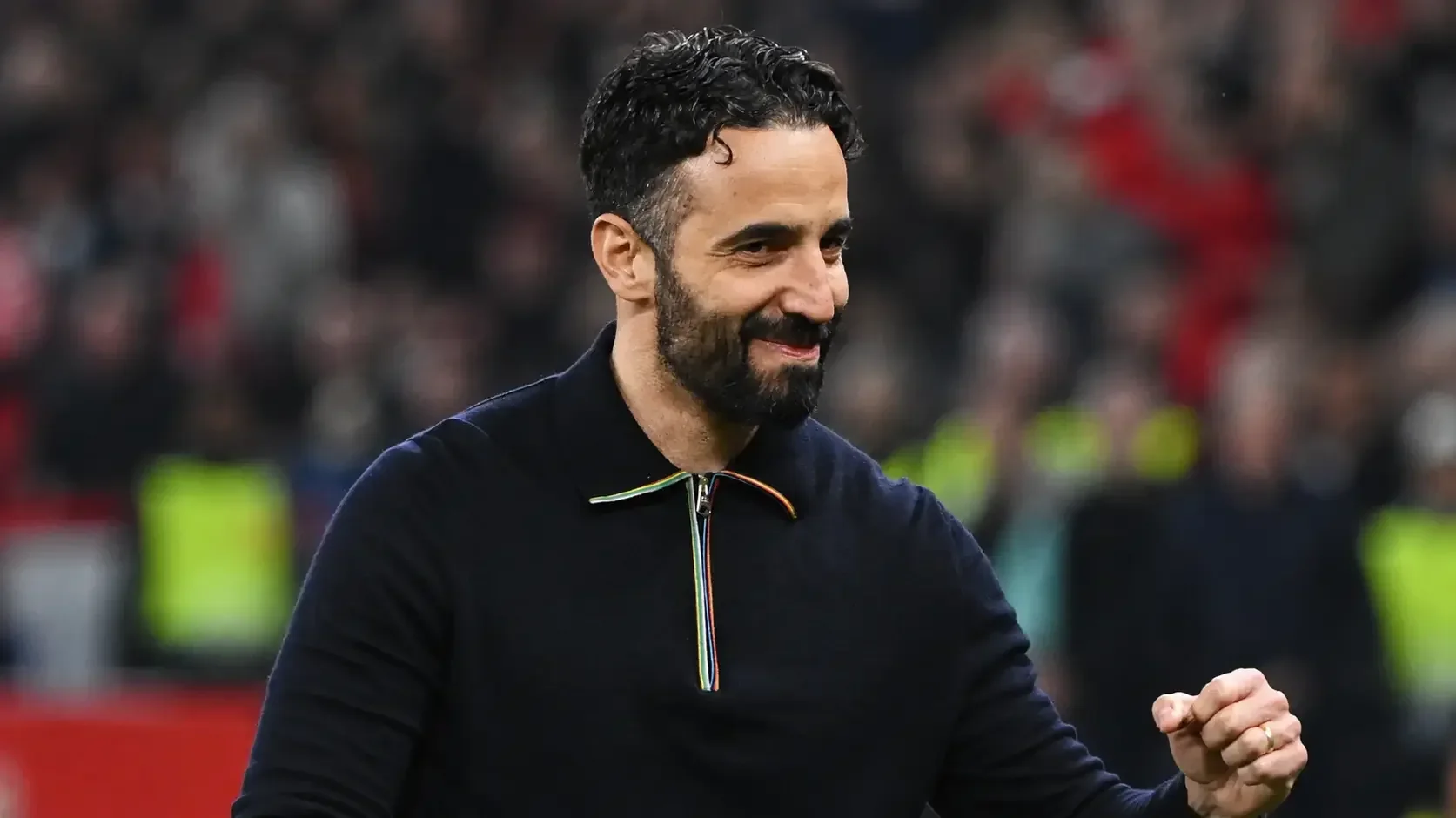 Ruben Amorim smiling on the touchline