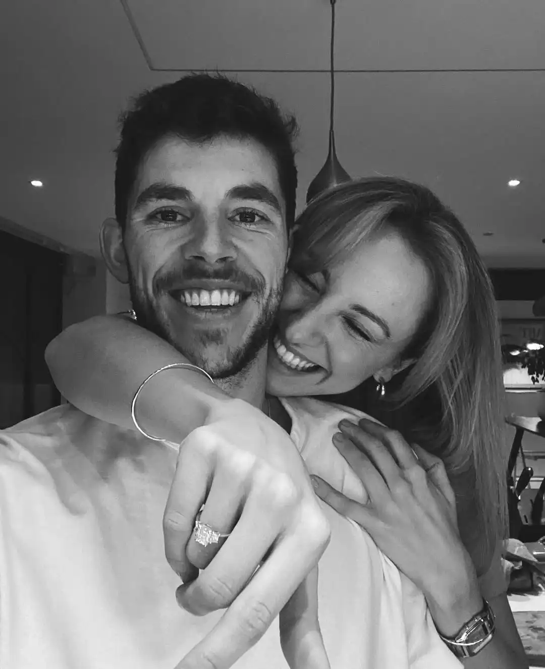 ryan christie and georgie bell selfie with her engagement ring