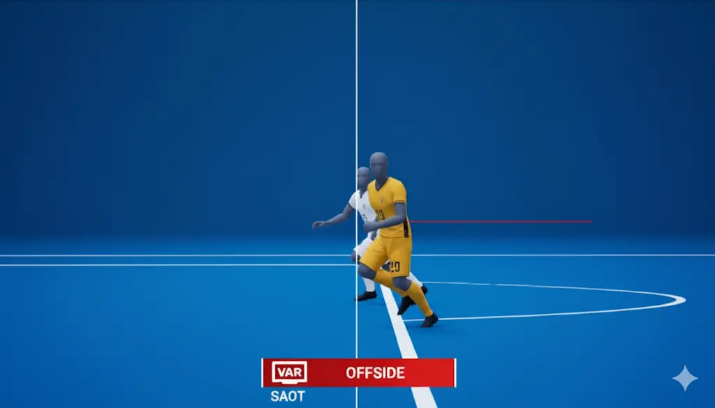 a picture showing what semi automated offside technology is