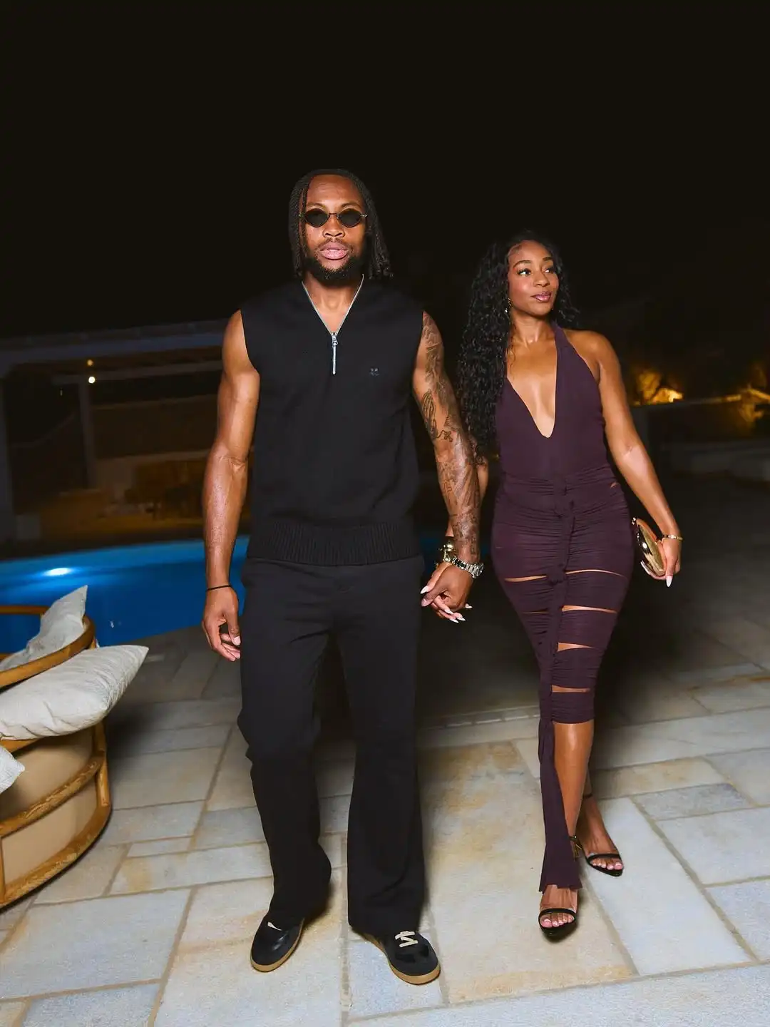 antoine semenyo and his girlfriend jordeen buckley at a party