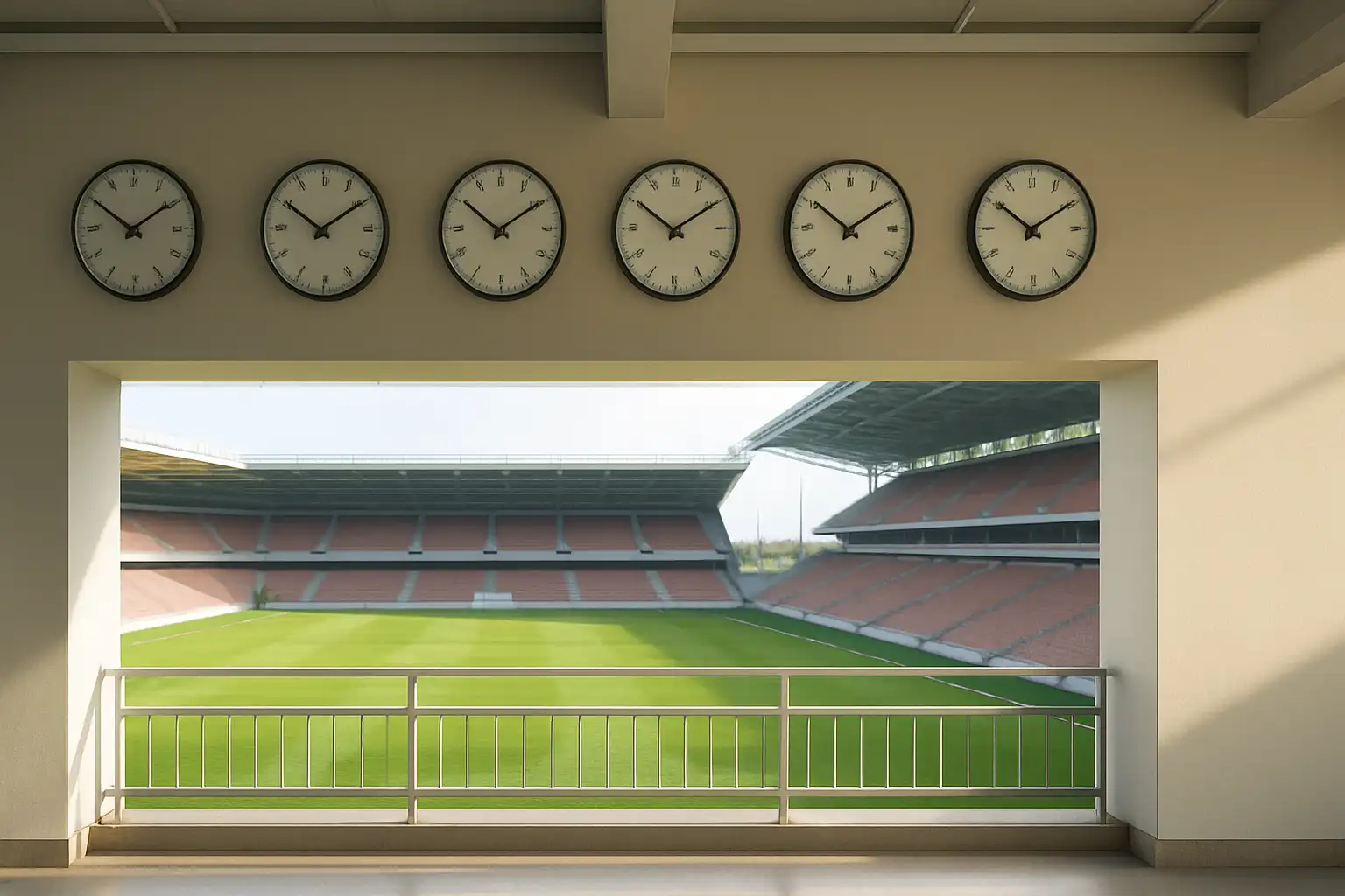 6 clock showing different transfer deadline days in different countries