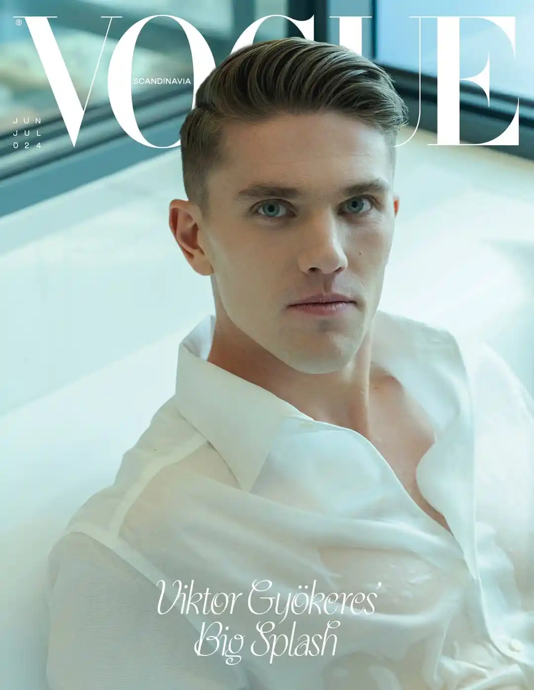 viktor gyokeres posing for magazine vogue