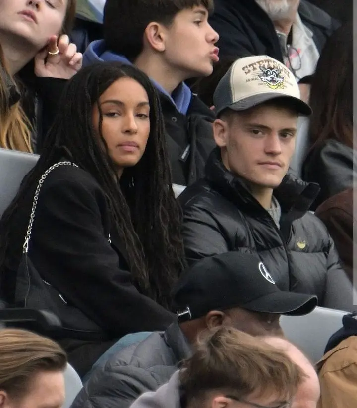florian wirtz and girlfriend aaliyah on a football game